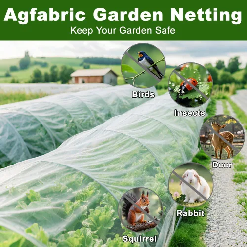 Miniatura 6 de Agfabric Red de jardín de 3.9 x 9.5 pies, barrera de plagas de insectos para protección de jardín, cubierta de plantas, malla para verduras, árboles
