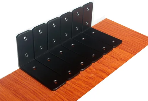 Miniatura 52 de Paquete de 12 soportes de estante en L de 8 pulgadas de largo x 6 pulgadas de alto x 1.5 pulgadas de ancho, 5 mm de grosor, soporte de estante en L