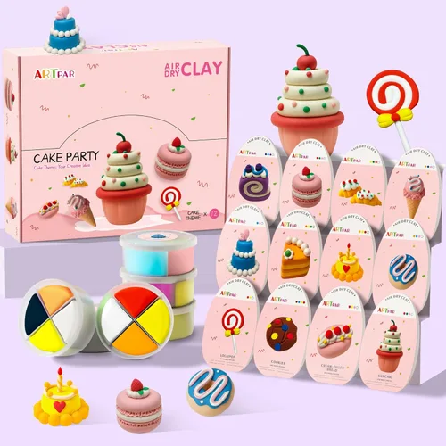 ARTPAR Plastilina de Secado al Aire para Niños, Kit de Arcilla para Modelar, Set de Escultura Model Magic, Ultra Ligera y Suave, Segura No Pegajosa
