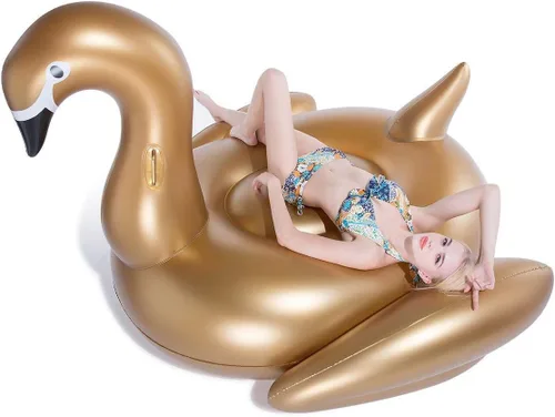 Miniatura 9 de Jasonwell Flotador inflable gigante de flamenco para piscina con válvulas rápidas, flotador de verano para playa, piscina de descanso, balsa