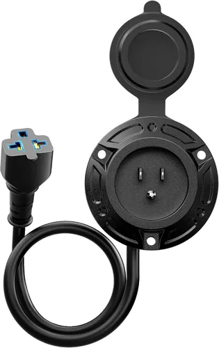 Miniatura 9 de Enchufe de Cargador de Entrada de Alimentación de Costa para RV de 15AMP 125V Puerto de CA con Cable de Extensión Integrado de 16" y Tapa Resistente