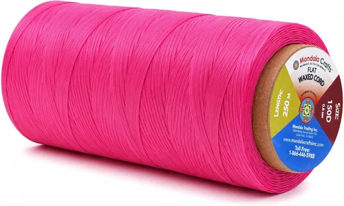 Miniatura 66 de Mandala Crafts Hilo encerado plano de 24 colores surtidos para costura de cuero, 55 x 24 yardas, hilo de poliéster 150D 0.031 in para cueros