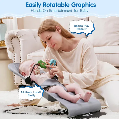 Miniatura 3 de Barra de juguete compatible con Baby Bjorn Bouncer Toy Bar para Baby Bouncer, accesorio de madera duradera para bebés, juguetes sensoriales