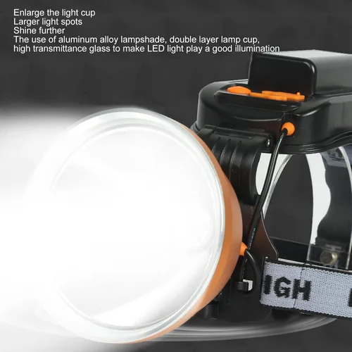 Miniatura 4 de Topyond Faro LED de alta potencia, linterna recargable USB de alto brillo, impermeable, linterna de foco al aire libre, para caza, camping