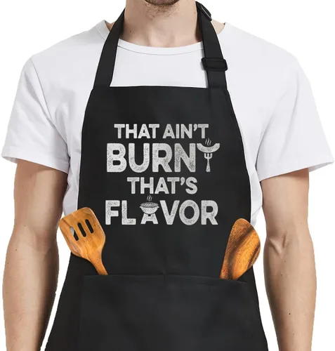 Miniatura 16 de SANDJEST Funny Mens Aprons with Pockets for BBQ Grilling Cooking Grandpa Husband Apron for Birthday Christmas Father's Day funny 7