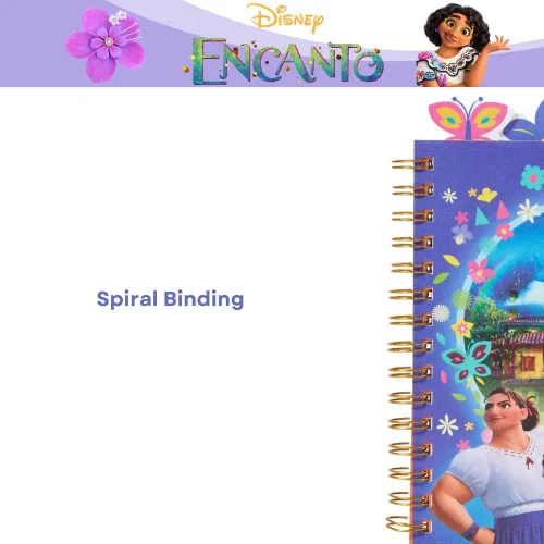 Miniatura 9 de Disney Encanto - Cuaderno con pestañas encuadernadas, encuadernado en espiral, 96 páginas a rayas, 8 x 7 pulgadas, morado