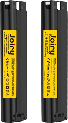 Joiry Batería NiMh de repuesto de 9.6 V 4500 mAh compatible con Makita 9000 9600 9001 9002 9033 192696-2, 193890-9 191681-2 632007-4 5090D 6012HD