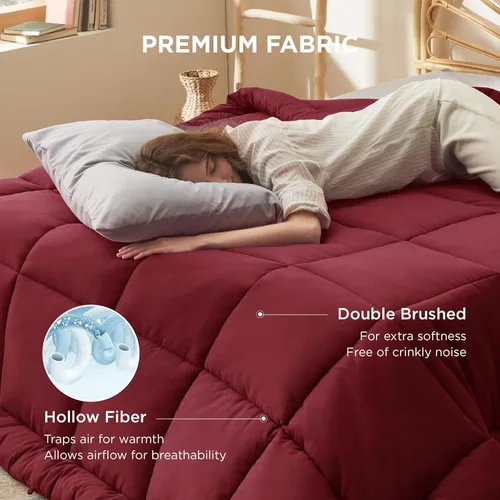 Miniatura 36 de Bedsure Relleno de edredón – Edredones acolchados tamaño King, edredón para todas las estaciones, ropa de cama alternativa de plumón suave, con 8