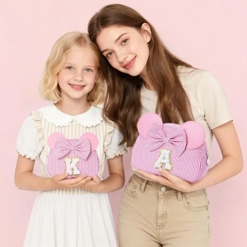 Miniatura 3 de Regalos de Navidad para niñas, bolsa de maquillaje con inicial, bolsas de cosméticos, bolsa de maquillaje de viaje, regalos de cumpleaños Azul