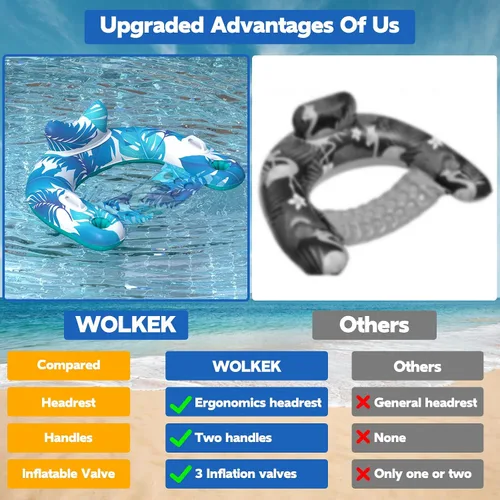 Miniatura 7 de KEUCL Flotadores de piscina, paquete de 3 sillas inflables para piscina con portavasos y asas, flotadores de piscina para adultos y niños, perfectos