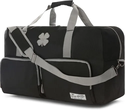 Lucky Brand Bolso de fin de semana plegable para adultos con correa de hombro ajustable para adultos unisex, Negro -, Deportes