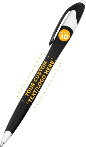 Miniatura 25 de DISCOUNT PROMOS Juego de 10 bolígrafos de oficina de plástico de dos tonos, paquete a granel, tinta negra, ideal para oficina, escuela, negocios