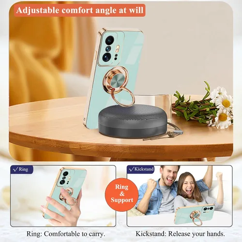Miniatura 4 de Compatible con Xiaomi 11T Pro Case Ring Holder Magnet Silicone, Xiaomi 11T Pro Phone Case para Xiaomi 11T Funda de silicona delgada blanca cubierta