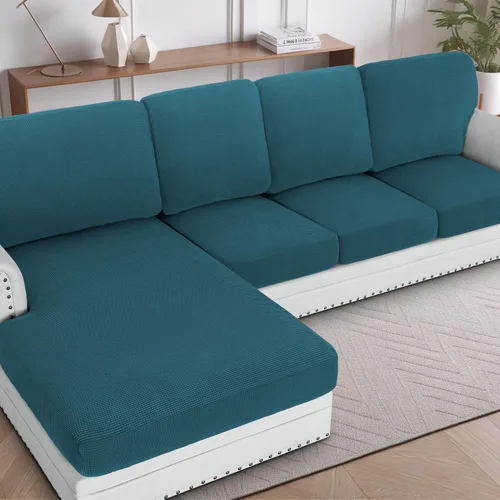 H.VERSAILTEX Fundas para sofá seccional, 4 piezas, fundas de cojín de asiento de sofá en forma de L, fundas de cojín separadas para chaise longue de