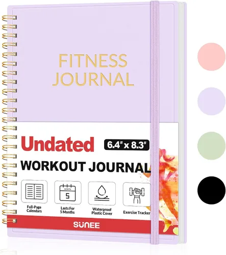 Diario de fitness planificador de entrenamiento para mujeres y hombres, A5 (6.4 x 8.3 pulgadas), diario de entrenamiento, planificador de libros de