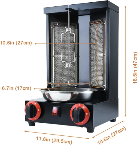 Miniatura 3 de Shawarma casero pollo parrilla gyro asador máquina de asador de encimera asador doner kebab máquina de gas vertical asador propano pavo parrilla