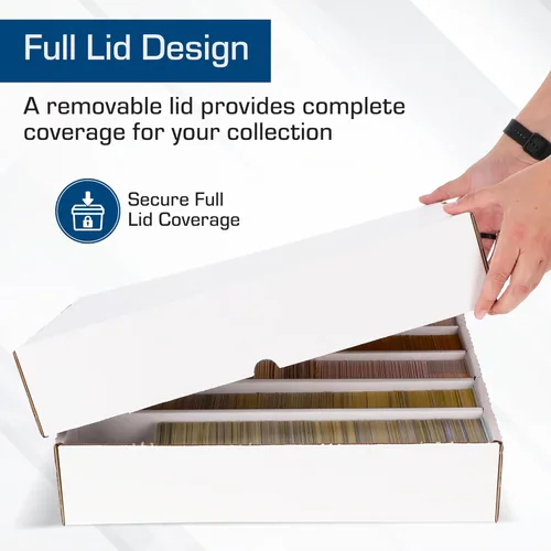 Miniatura 5 de BCW Cajas de almacenamiento para tarjetas coleccionables de 5000 unidades (tapa completa), paquete de 10 unidades, organizador de almacenamiento