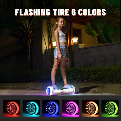 Miniatura 2 de SIMATE Patinete, ruedas LED coloridas iluminadas, altavoces Bluetooth y APP, motores duales de 250W, velocidad máxima de 8.5 mph y alcance máximo
