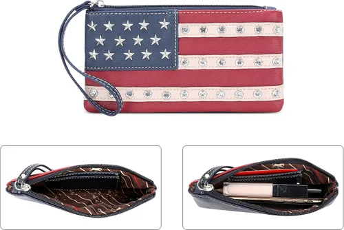 Miniatura 2 de Montana West Bolso de mano patriótico con tachuelas para mujer