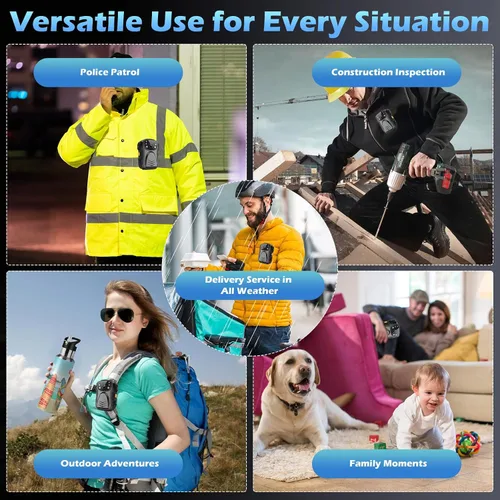 Miniatura 7 de PatrolMaster 1296P Cámara corporal con visión nocturna de 170°, 3500mAh - Grado comercial profesional a prueba de manipulaciones para seguridad