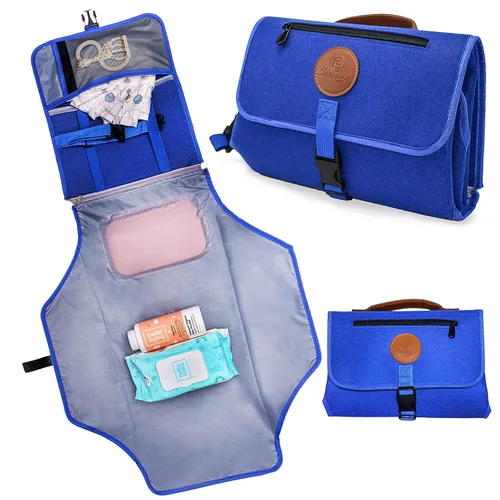 Cambiador portátil para bebé – Cambiador de pañales portátil – Impermeable, plegable y fácil de limpiar, cambiador de bebé de viaje – Bolsa de