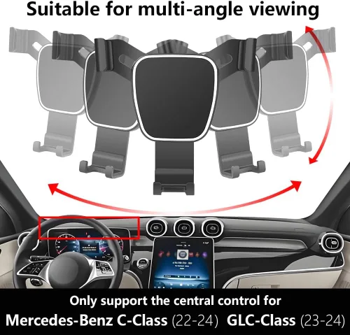 Miniatura 5 de Soporte de teléfono de coche para Mercedes Benz Clase C 2022-2026, GLC 2023-2026, CLE 2024-2026 Sedan Wagon Accesorios para automóvil, soporte