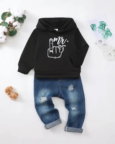 Miniatura 65 de Renotemy Ropa de bebé para niño, trajes de mezclilla, sudadera con capucha para bebés, pantalones de mezclilla, ropa para niños pequeños