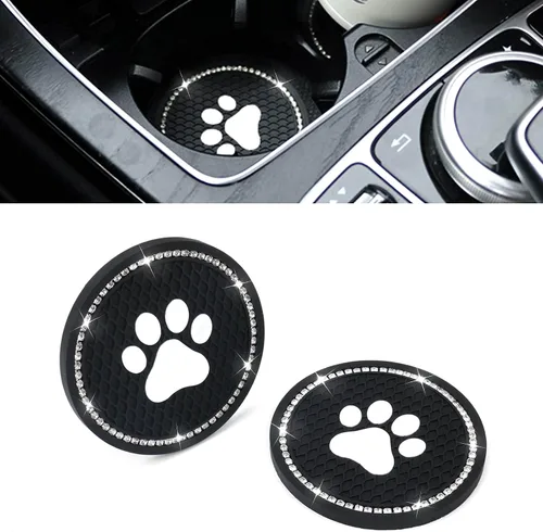 2 posavasos con diseño de pata de gato, universales de 2.75 pulgadas, antideslizantes, de silicona, para vehículos, bonitos posavasos de goma,