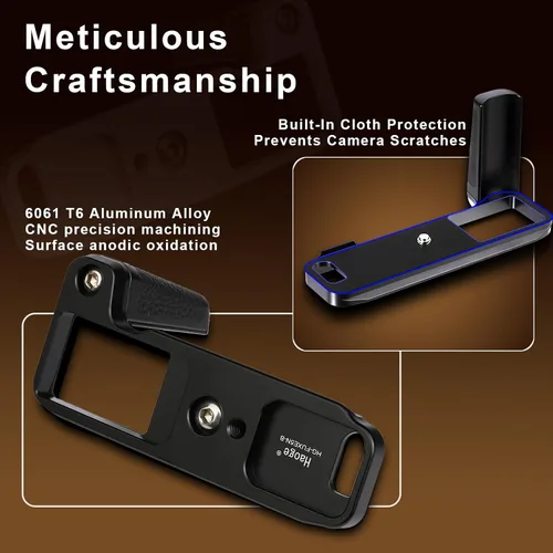 Miniatura 9 de Haoge Empuñadura para Fujifilm XE5 Cuerpo de cámara en forma de L Soporte de agarre HG-FUXE5N-B Negro con placa estándar Arca-Swiss