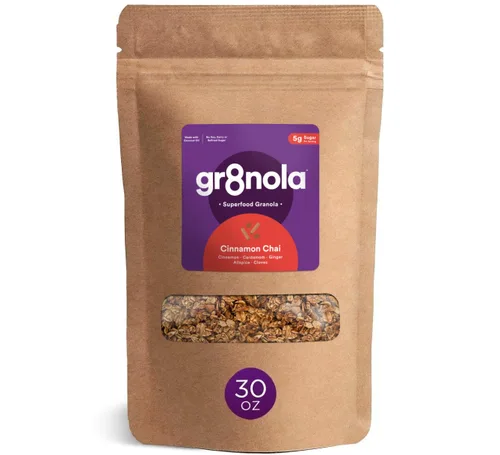 Miniatura 14 de gr8nola The Original - Cereal de granola saludable y bajo en azúcar, fabricado con superalimentos, almendras enteras, miel, canela y linaza, sin