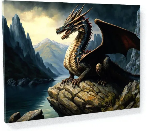 Miniatura 15 de Sense Canvas Dragon Creative 9 - Lienzo decorativo para pared, diseño de dragón para pared, póster grande para el hogar, 40 x 30 pulgadas, 0.75