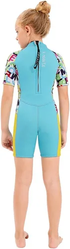 Miniatura 4 de Traje de neopreno térmico para niños, traje de baño corto de 2.5 mm para niñas y niños, juvenil, adolescente, niño pequeño, traje de baño de una
