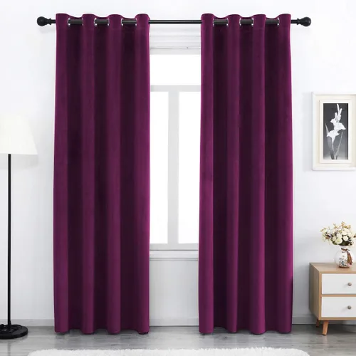 Miniatura 18 de SPXTEX Cortinas Opacas de Terciopelo Verde - 84 Pulgadas de Largo, Bloqueo de Luz, Parte Superior con Ojales, Aislamiento de Calor, Térmico