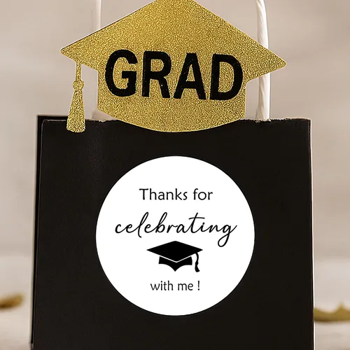 Miniatura 2 de 60 calcomanías de graduación – Thanks for Celebrating with Me Calcomanías adhesivas decorativas para recuerdos de fiesta de graduación