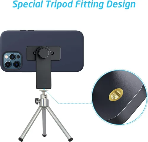 Miniatura 6 de Soporte magnético para trípode para teléfono compatible con dispositivos iPhone y Android
