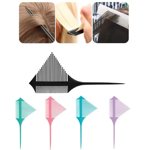 Miniatura 3 de Peine de peluquería Peine profesional antiestático Peine para el cabello Diseño de dientes divididos Peine de pelo de doble propósito para peinar