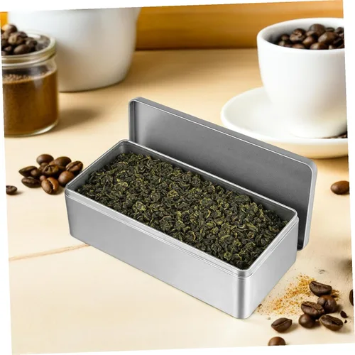 Miniatura 7 de Angoily Caja de lata vacía rectangular con tapa, caja de almacenamiento de hojalata rectangular para galletas, contenedor de lata de metal
