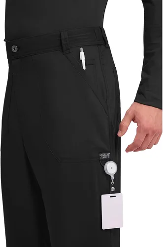 Miniatura 2 de Cherokee Mens Scrub Pants with Cargo Pockets, Two-Way Stretch Modern fit Button Closure with Inside Drawstring Pants - WW140