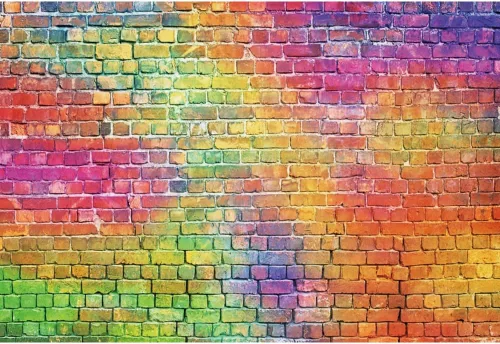 Fondo de pared de ladrillo colorido de 10 x 8 pies, fondo de pared de ladrillo de piedra temática retro para fiestas temáticas de los años 80 y 90,