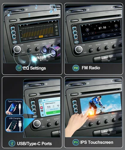 Miniatura 6 de Estéreo inalámbrico para automóvil Apple CarPlay de 6.9 pulgadas, pantalla táctil IPS 1280 x 480, Bluetooth 5.2 para automóvil, radio FM, receptores