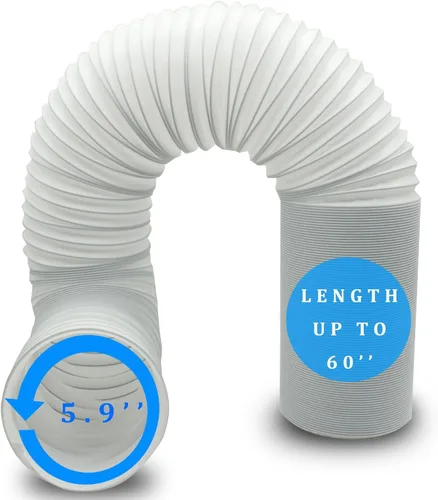 Manguera de aire acondicionado portátil, manguera de ventilación de escape portátil con diámetro de 5.9 pulgadas, rosca en sentido antihorario,