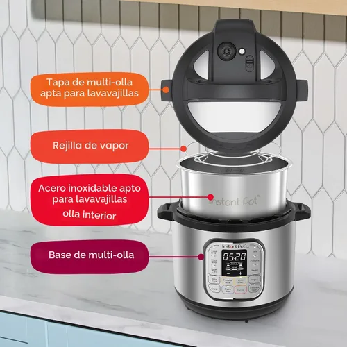 Miniatura 9 de Instant Pot IP-DUO60, 6cuartos/1000W - Olla a presión multifunción 7 en 1, Acero inoxidable y negro