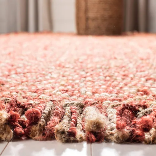 Miniatura 7 de SAFAVIEH Natural Fiber Collection NF445A - Alfombra de pasillo de 2 pies 6 pulgadas x 8 pies, color óxido, hecha a mano con flecos, ideal para zonas