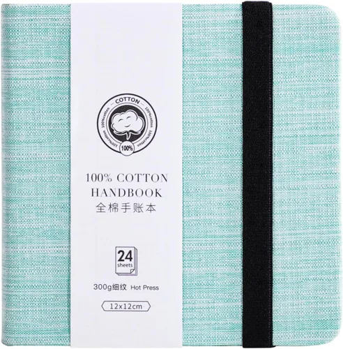 Miniatura 13 de Cuaderno de acuarela cuadrado Lightwish, 100% algodón, 300 g/m²/140 lb, sin ácidos, libro de bocetos de papel de acuarela prensado en caliente de 24