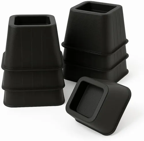 Miniatura 7 de SKYREN Elevadores de cama, plástico resistente de 6 pulgadas, negro, paquete de 4, para camas, sofás y mesas