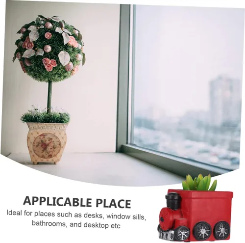 Miniatura 4 de Yardwe Maceta de escritorio de estilo minimalista, maceta de cactus para oficina, cocina, patio Rojo