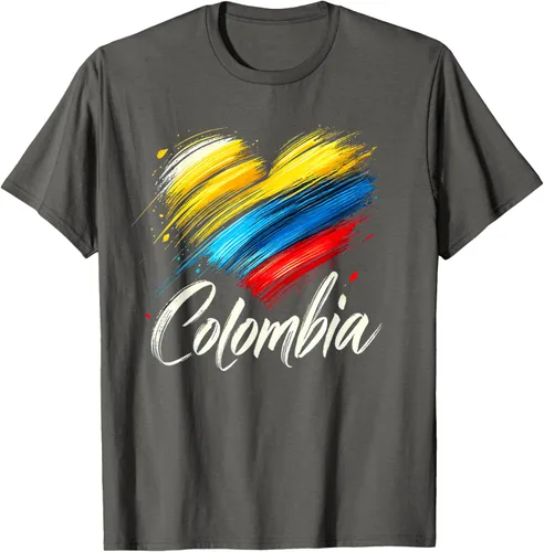 Miniatura 45 de Camiseta de orgullo colombiano con corazón de la bandera de Colombia