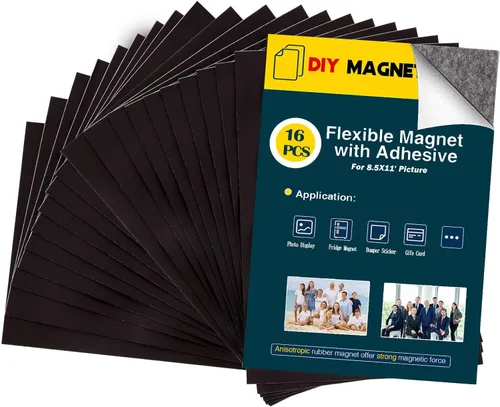 Miniatura 9 de Hojas magnéticas adhesivas para tamaño carta de 8.5 x 11 pulgadas (paquete de 8), hojas magnéticas con adhesivo autoadhesivo para el hogar