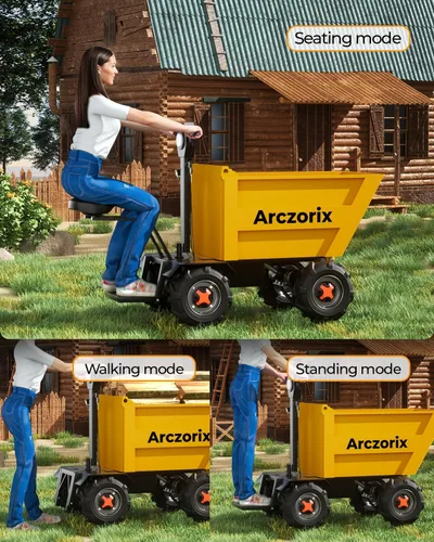 Miniatura 6 de [Volcado hidráulico eléctrico] Carretilla Arczorix Carretilla utilitaria 60 V 20 Ah 2000 W Capacidad 2205 libras con descarga de elevación y bajada