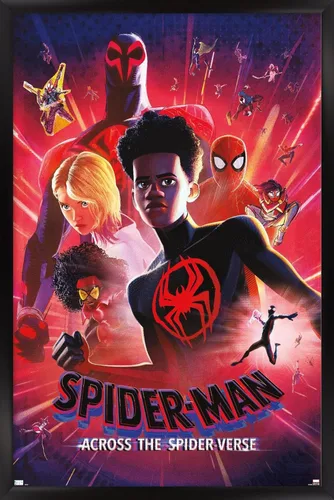 Marvel Spider-Man: Across The Spider-Verse - Póster estático de pared de una hoja, 34 pulgadas de largo x 22.4 pulgadas de ancho, versión enmarcada